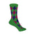 Pack of Four Individual Mismatched Crew Socks in Green, Blue, Pink, and Rainbow