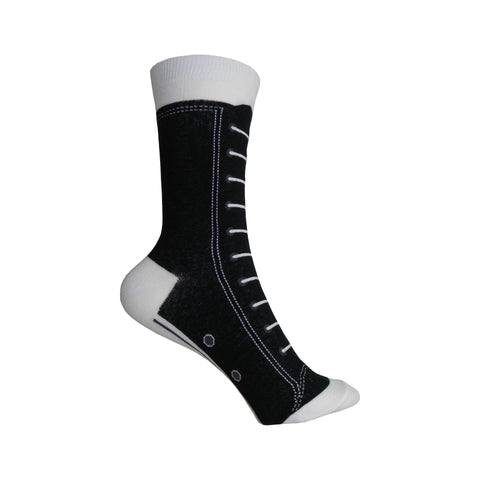 High Top Sneakers Crew Socks in Black