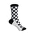 Pack of Four Individual Mismatched Crew Socks in Black, White, and Shades of Gray