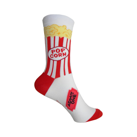 Popcorn Crew Socks in Red and White