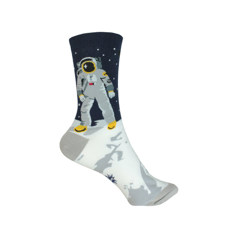 One Giant Leap Crew Socks in Black and Gray