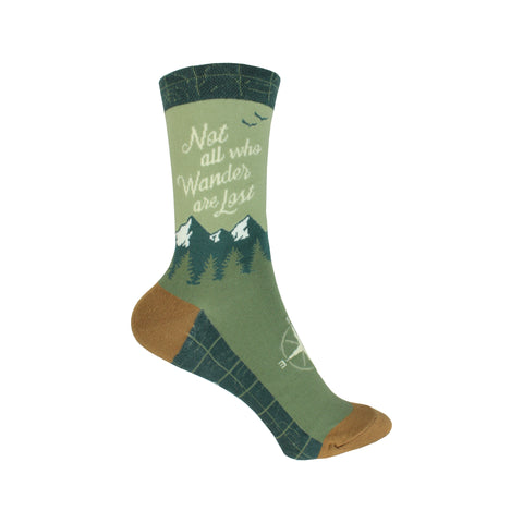 Wanderer Crew Socks in Green
