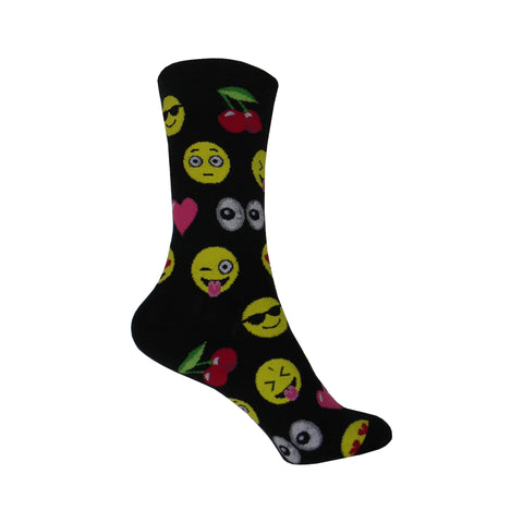 Emojis Crew Socks in Black