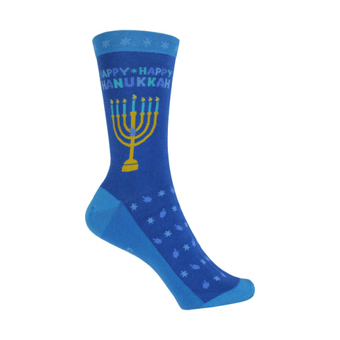 Hanukkah Crew Socks in Blue