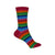 Pack of Four Individual Mismatched Crew Socks in Green, Blue, Pink, and Rainbow