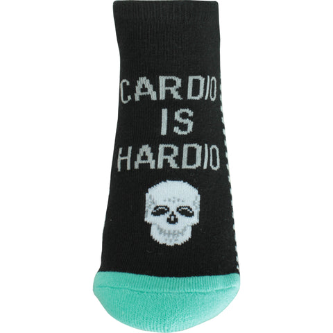 Cardio Is Hardio Footie Socks in Black