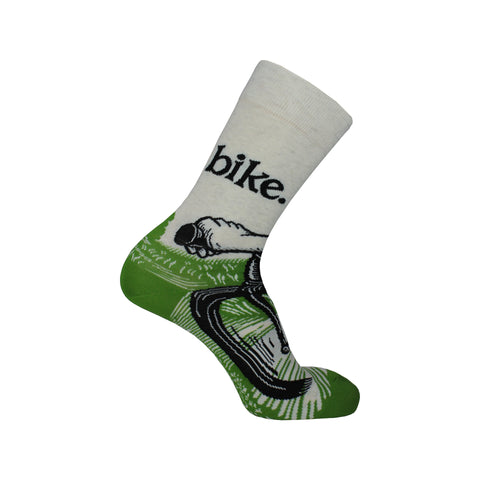 Bike Path Crew Socks in Green
