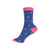 Love is Fierce Crew Socks in Blue and Pink
