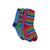 Pack of Four Individual Mismatched Crew Socks in Green, Blue, Pink, and Rainbow